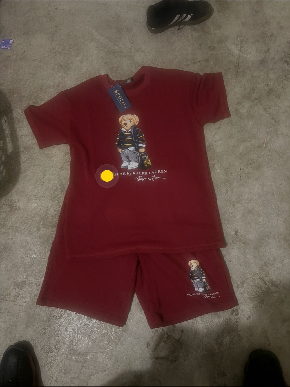Polo by Ralph Lauren Maroon Bear Short Set